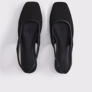 Sold out online! Abercrombie Black Mesh Slingback Flats - worn once!